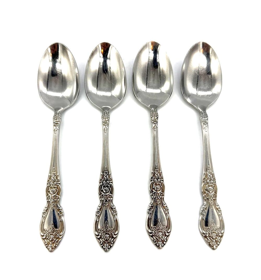 Oneida OCO Wordsworth Set of 4 Stainless Steel Teaspoons